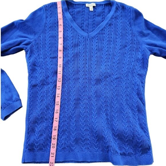 Talbots Petite V Neck Cableknit Sweater - Picture 5 of 6